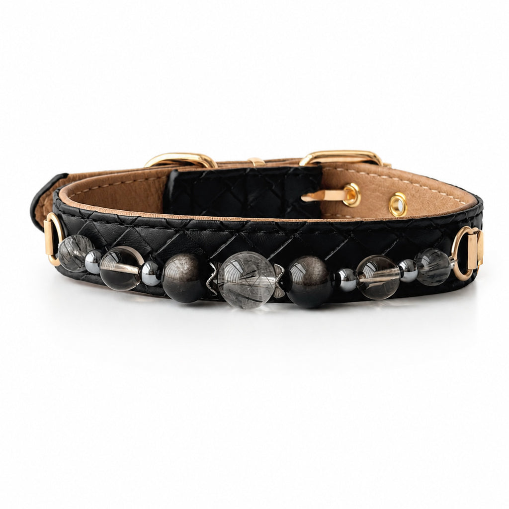 Noir Eclipse Gemstone Dog Collar