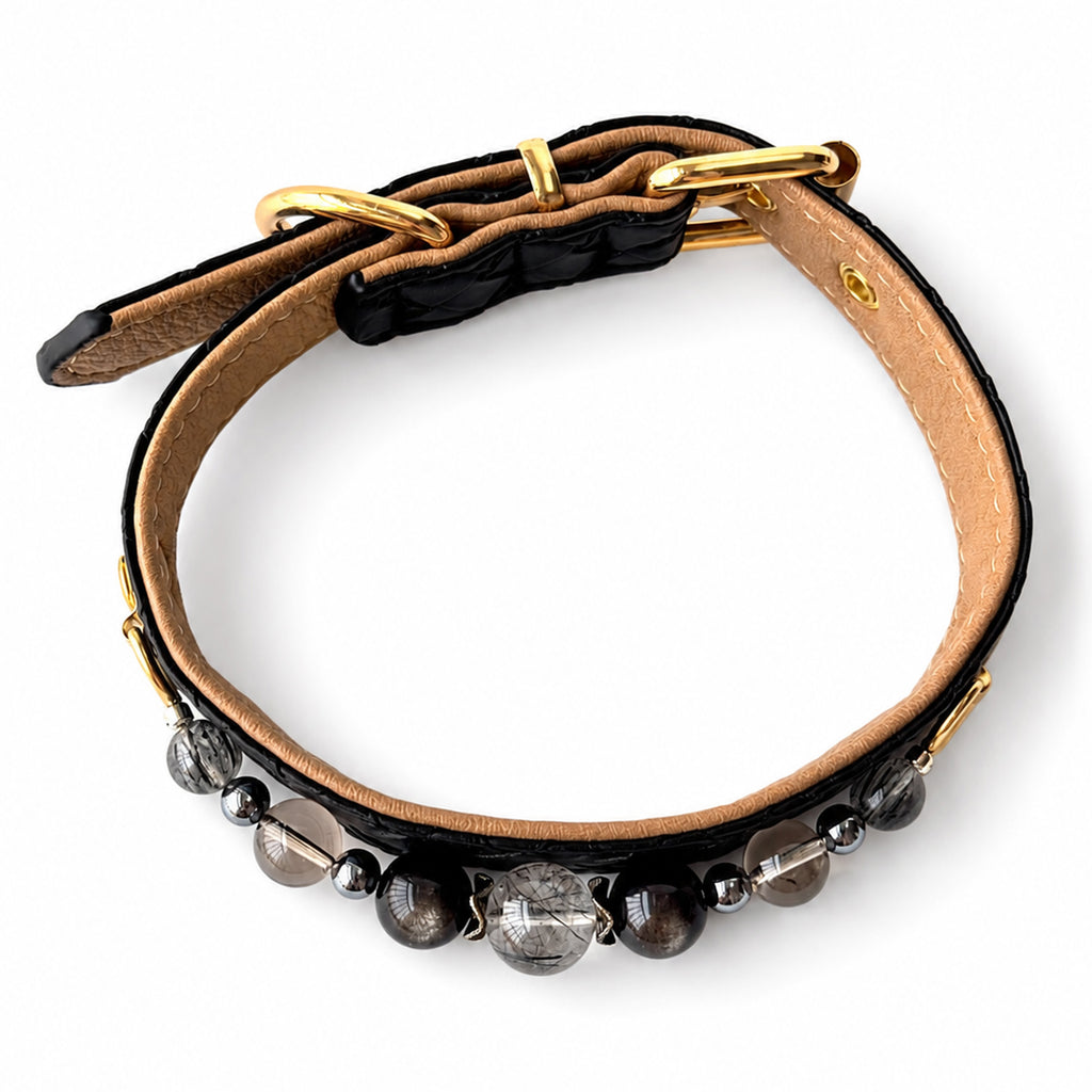 Noir Eclipse Gemstone Dog Collar