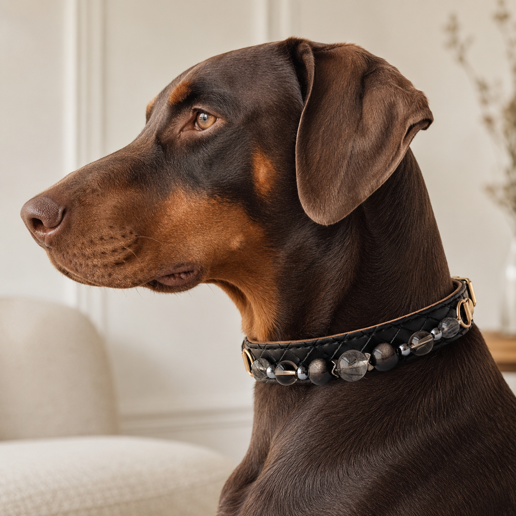 Noir Eclipse Gemstone Dog Collar