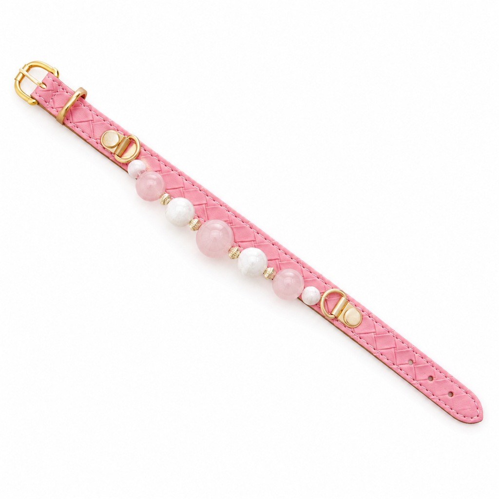 Blush Reverie Gemstone Dog Collar