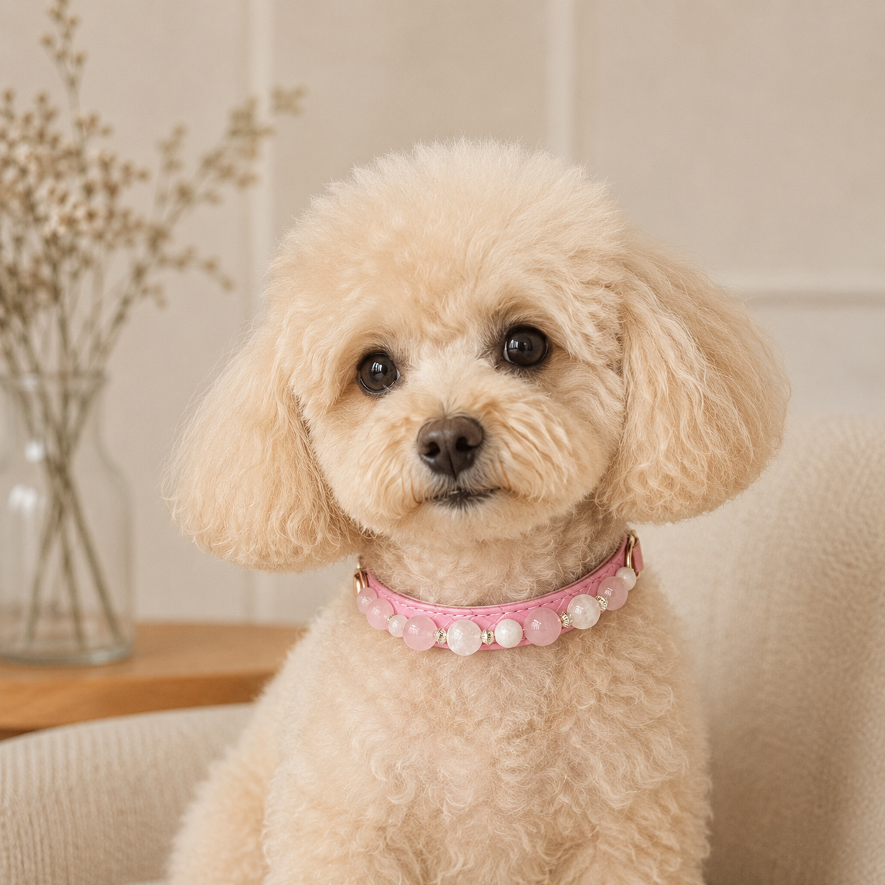 Blush Reverie Gemstone Dog Collar