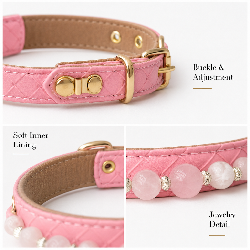 Blush Reverie Gemstone Dog Collar
