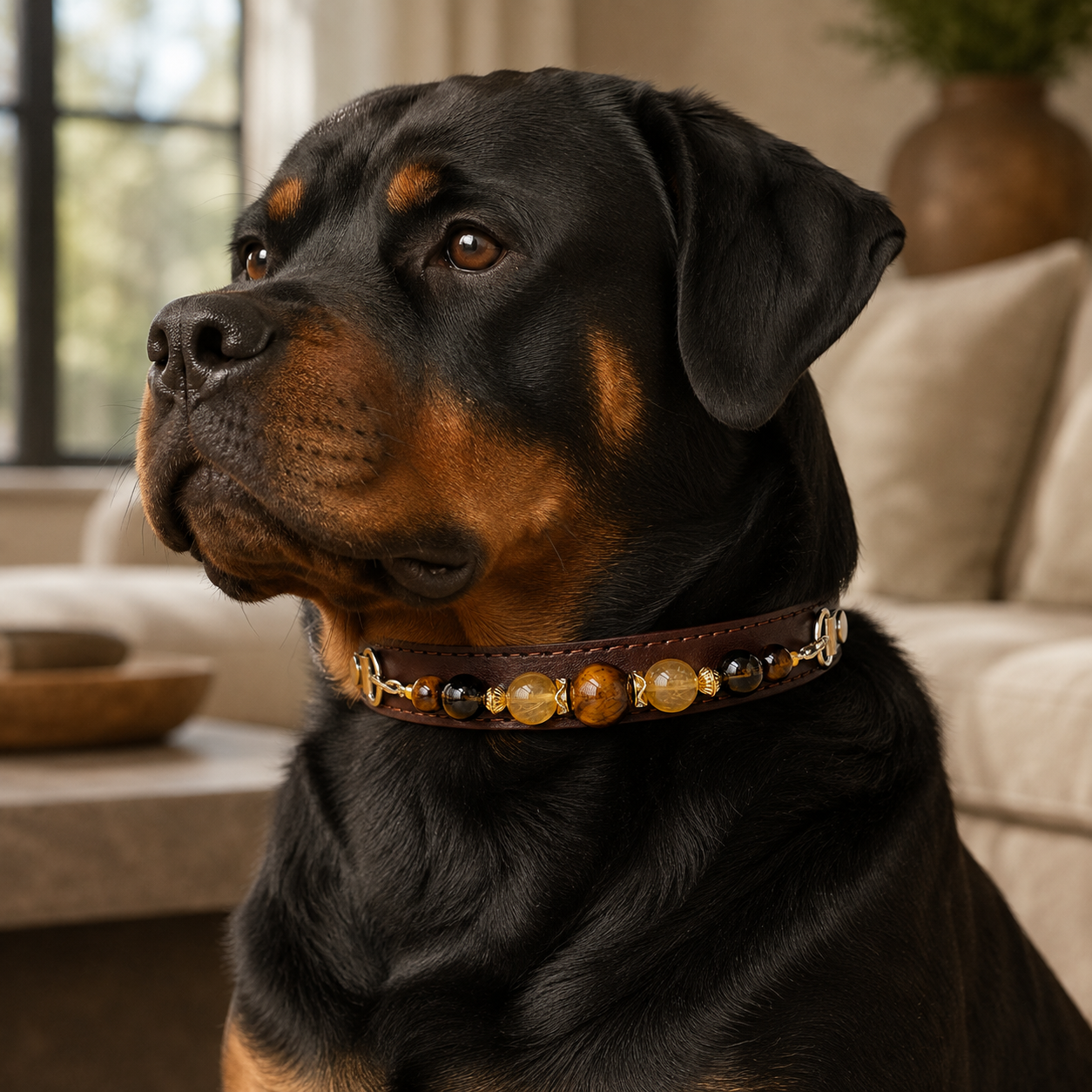 Sable Ember Gemstone Dog Collar