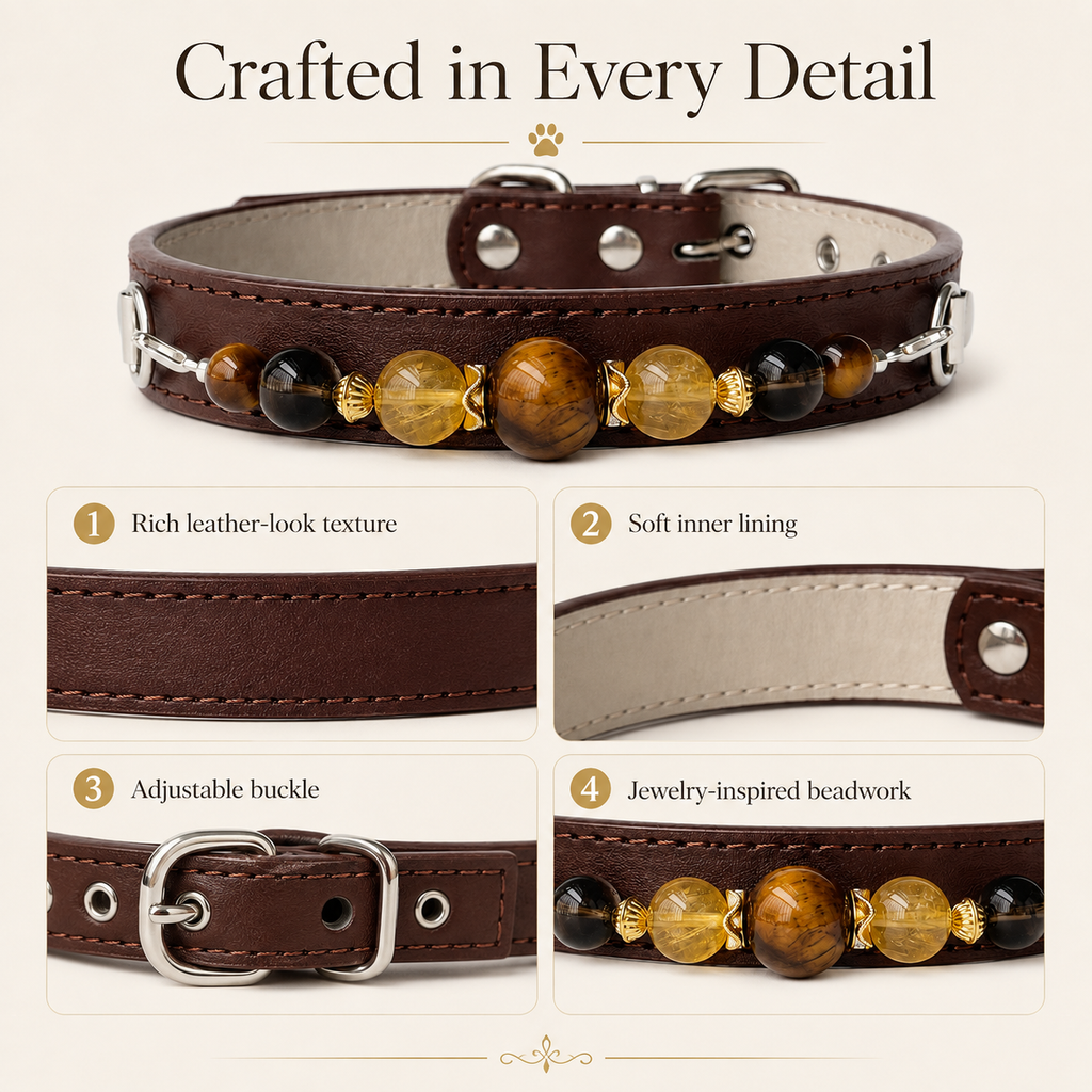 Sable Ember Gemstone Dog Collar