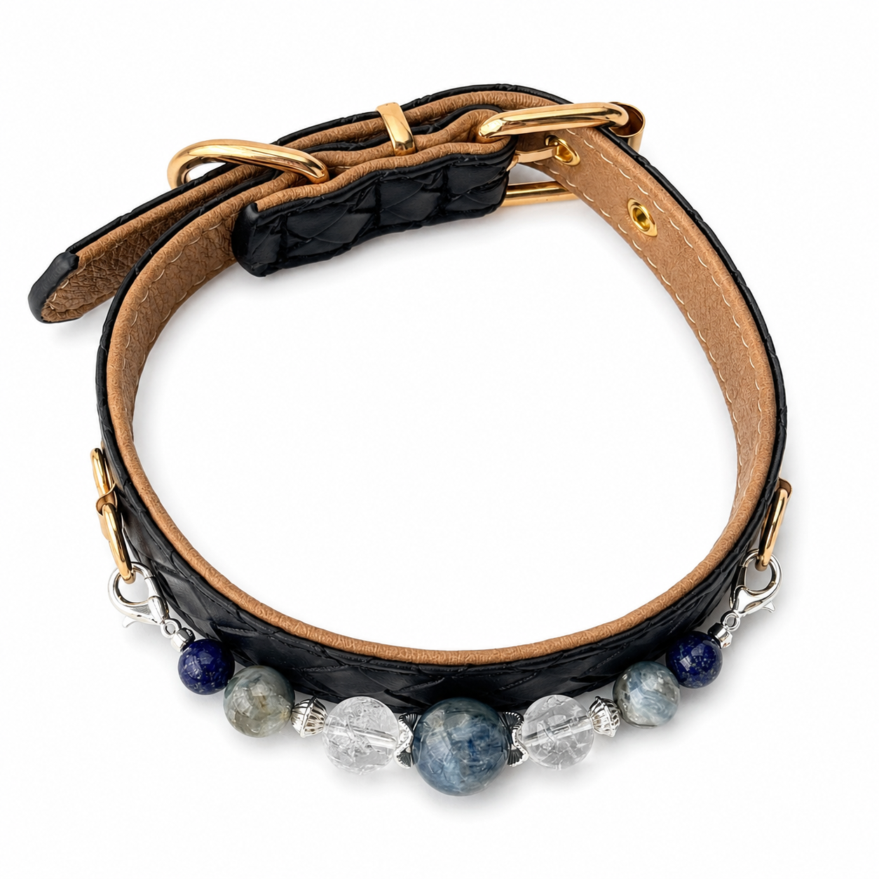 Azure Nocturne Gemstone Dog Collar