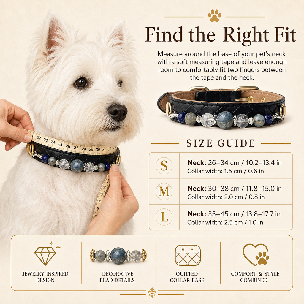 Azure Nocturne Gemstone Dog Collar