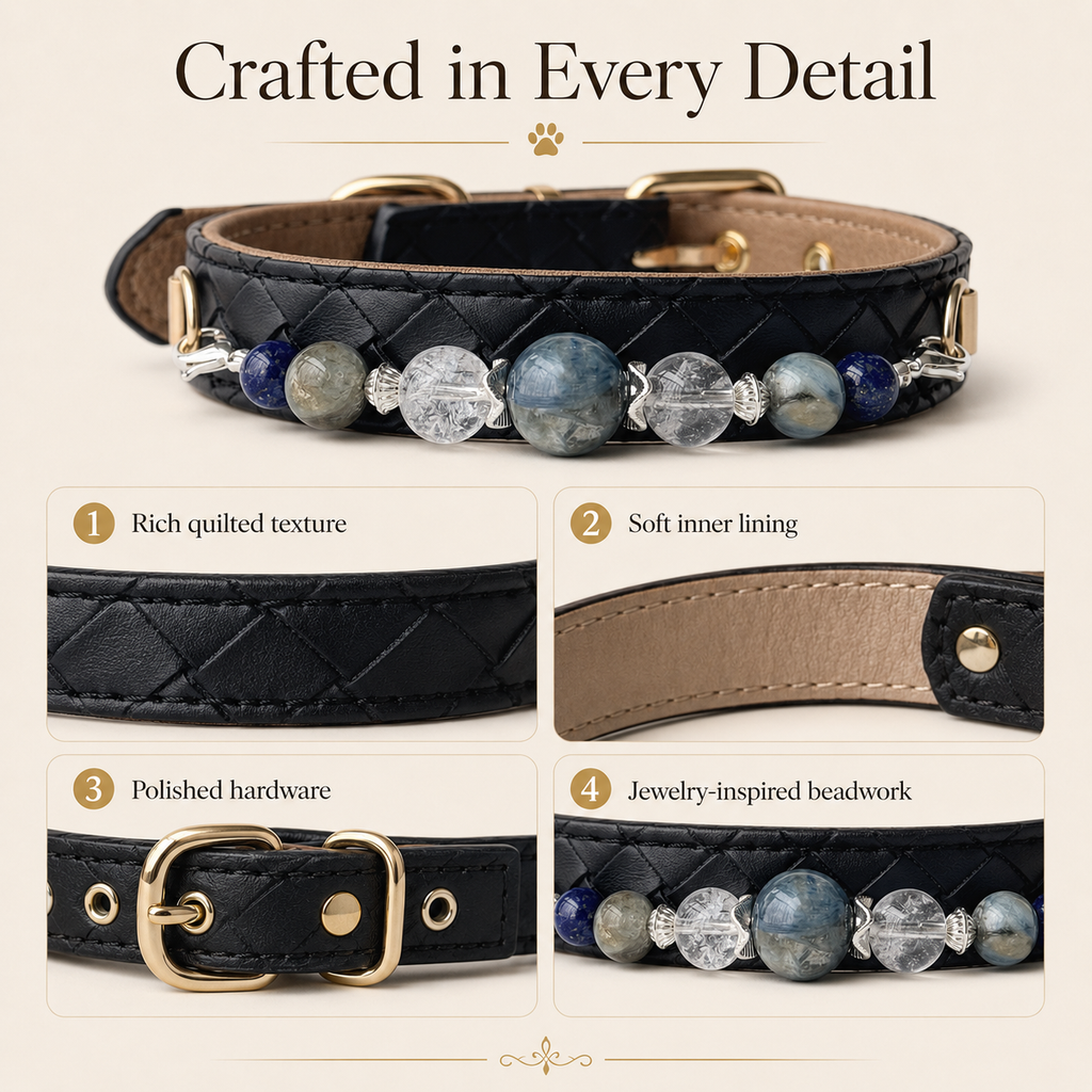 Azure Nocturne Gemstone Dog Collar