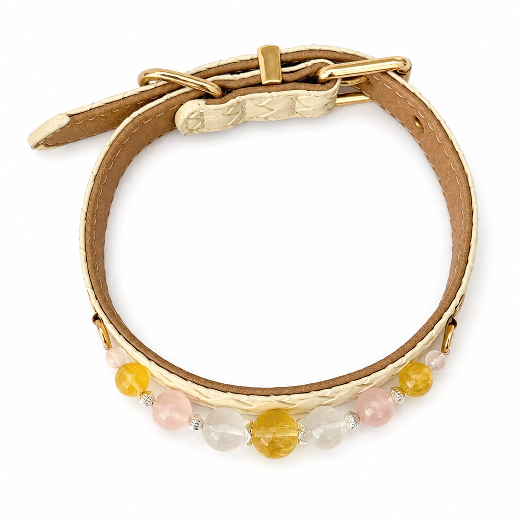 Aurelia Blush Gemstone Dog Collar