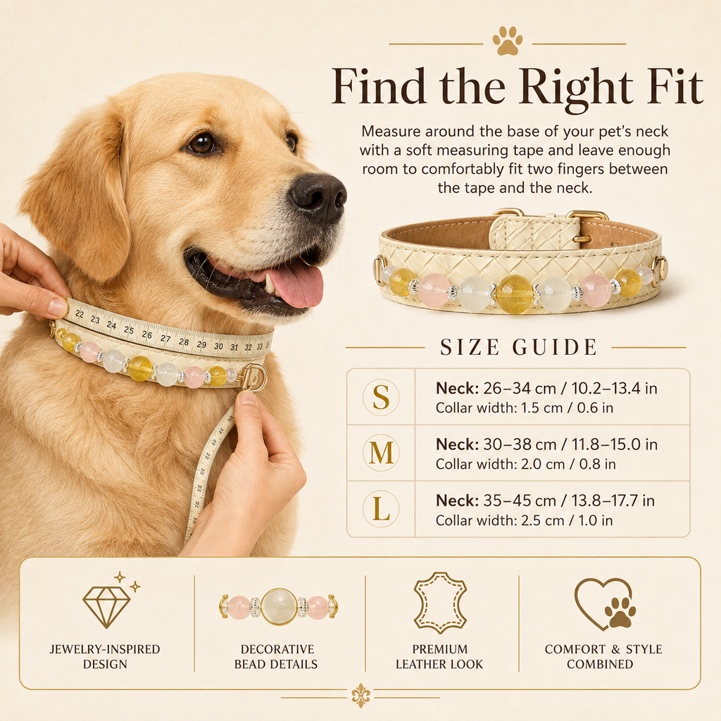 Aurelia Blush Gemstone Dog Collar
