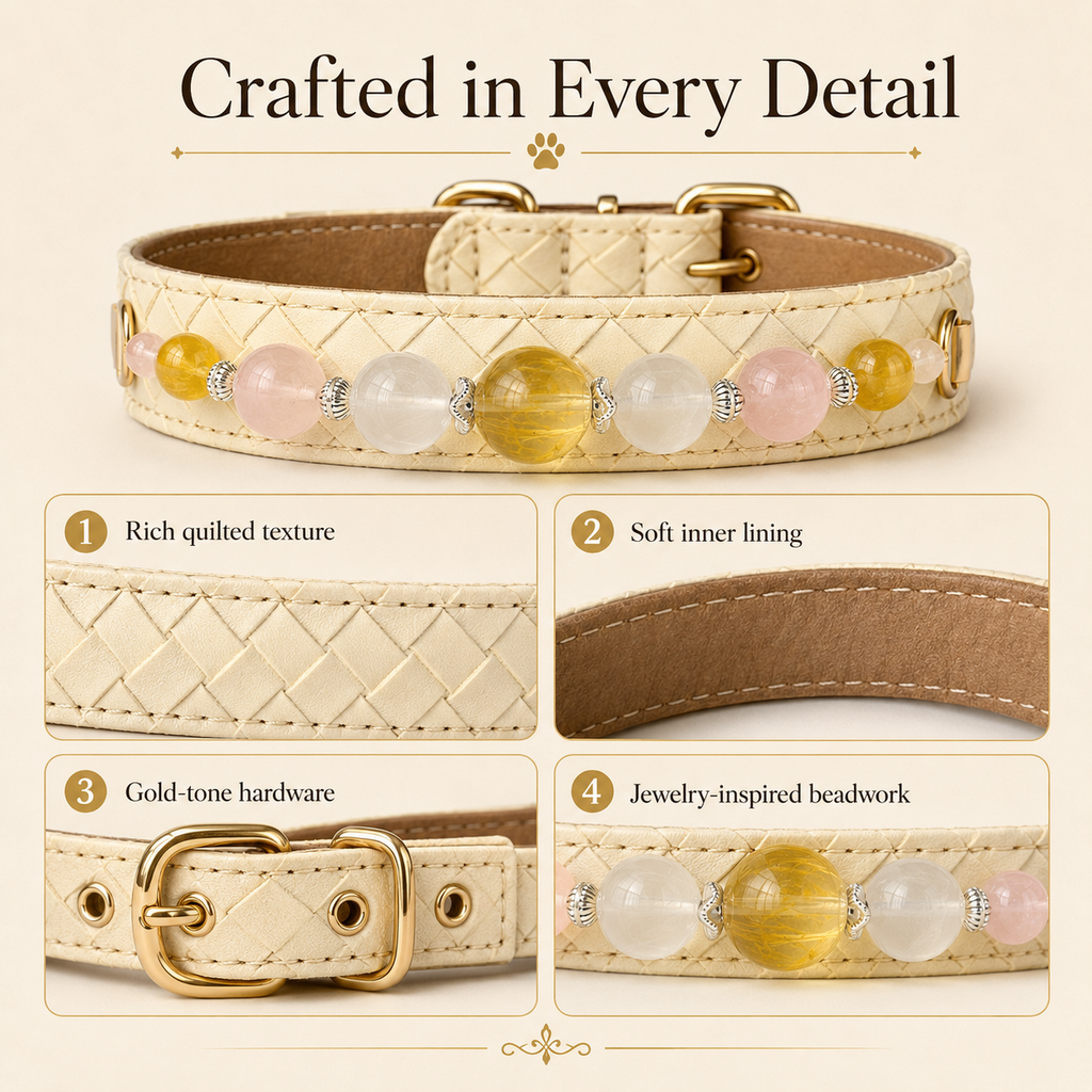Aurelia Blush Gemstone Dog Collar