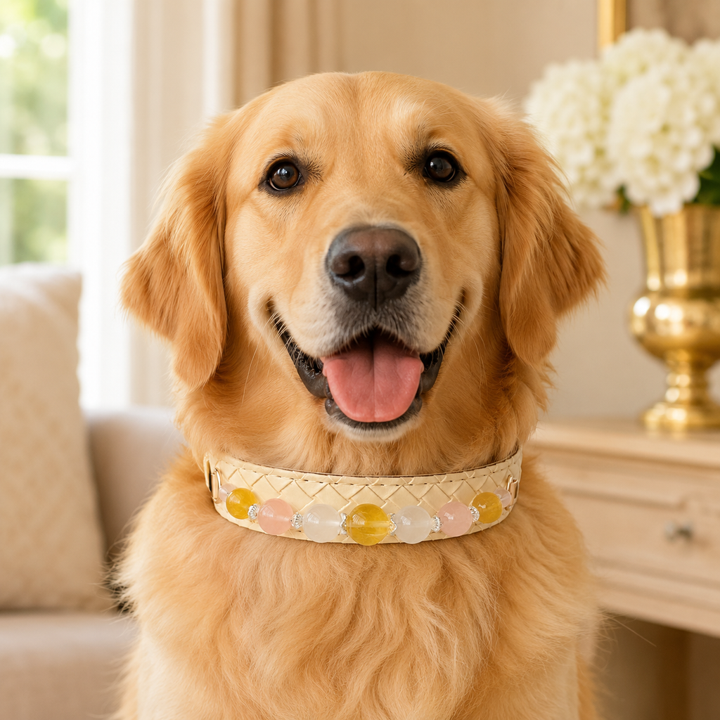 Aurelia Blush Gemstone Dog Collar