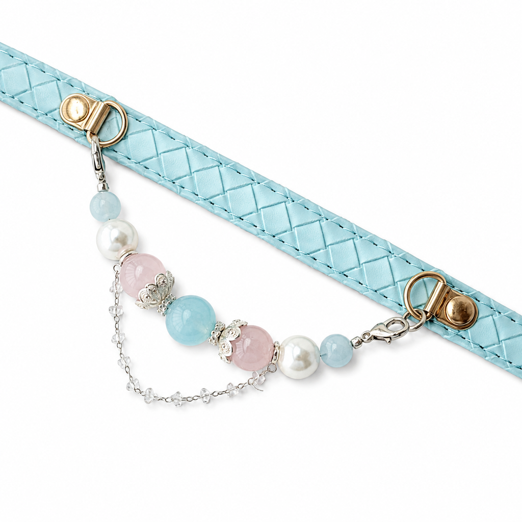 Aqua Reverie Aquamarine Pearl Dog Collar