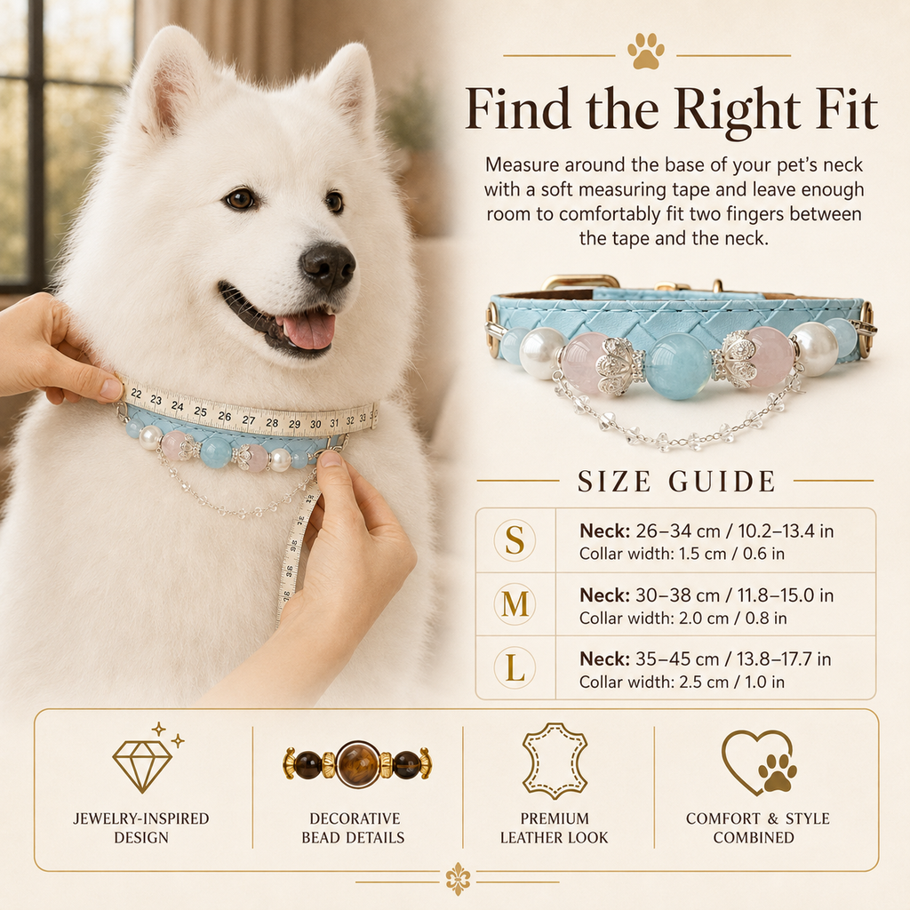 Aqua Reverie Aquamarine Pearl Dog Collar