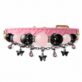 Midnight Butterfly Rose Dog Collar