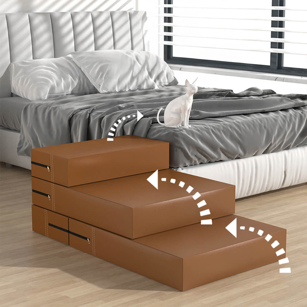Modular Faux Leather Pet Stairs