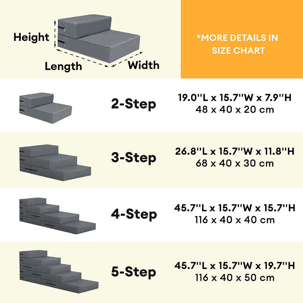 Modular Faux Leather Pet Stairs