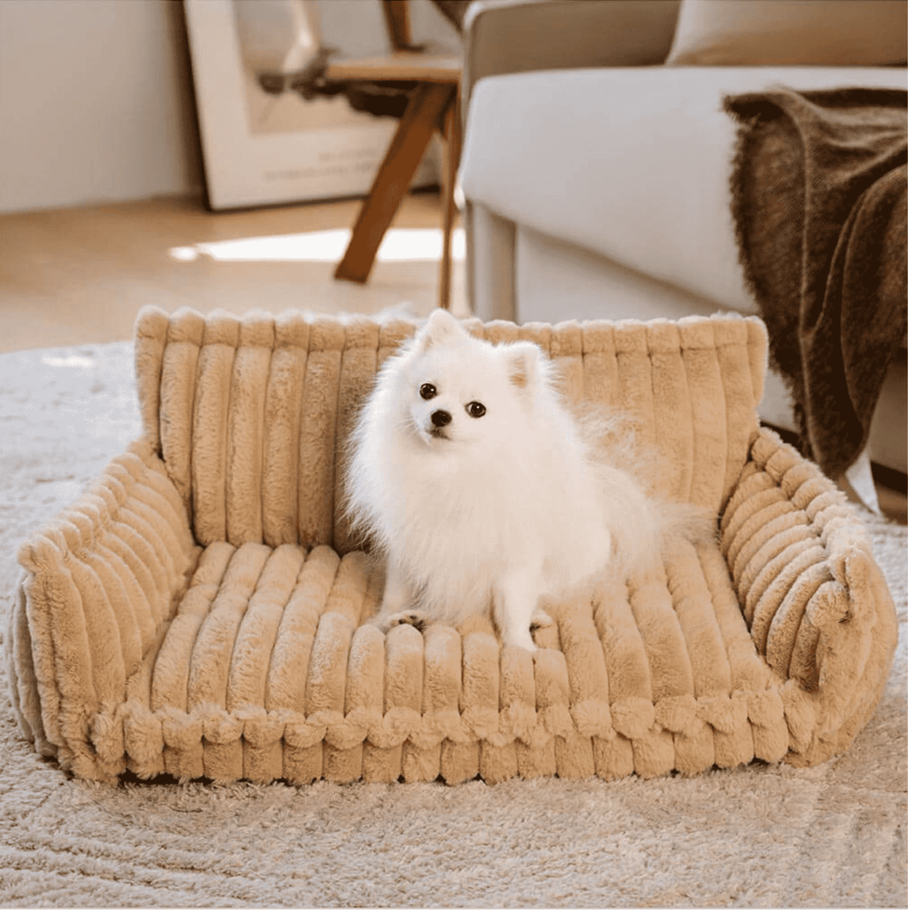 Ribbed Plush Pet Sofa Bed