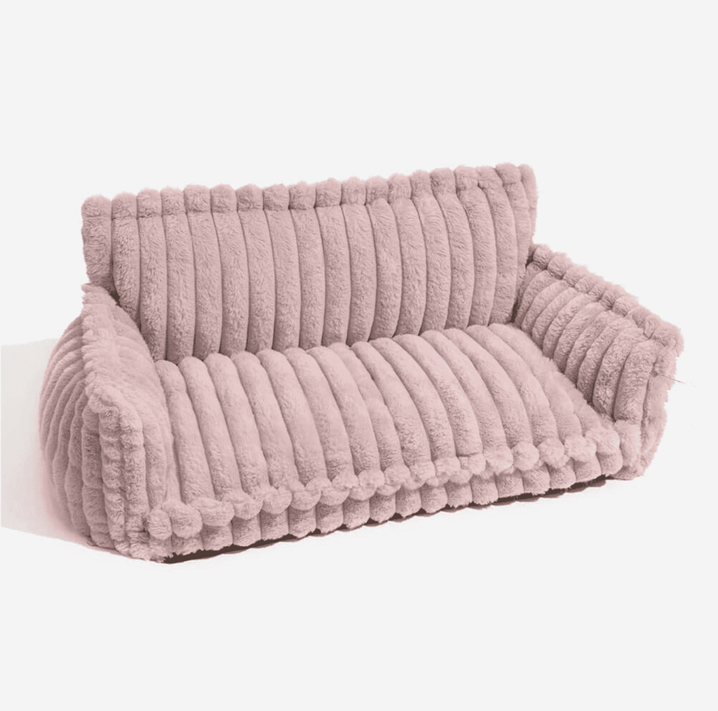 Ribbed Plush Pet Sofa Bed