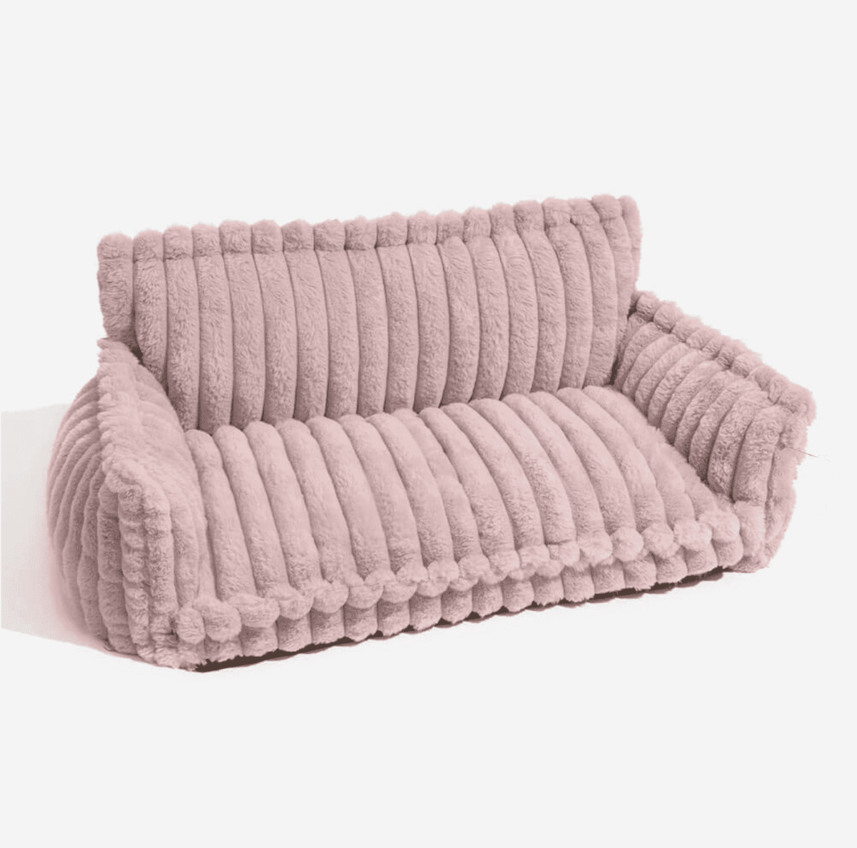 Ribbed Plush Pet Sofa Bed