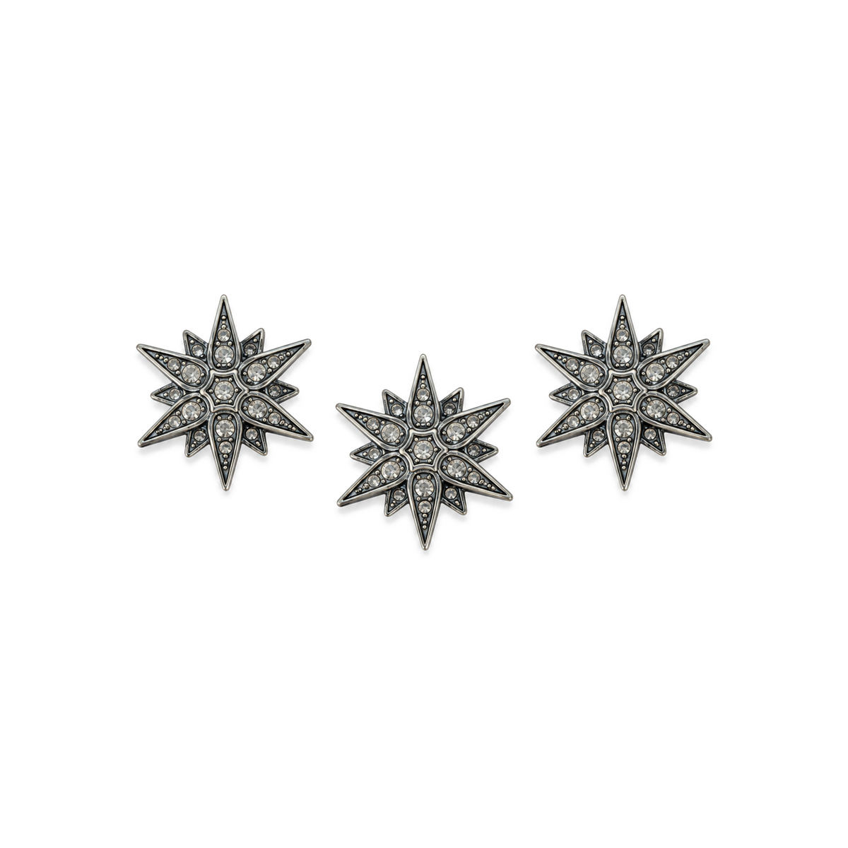 Six-Point Star Trio — 3-Piece Set, front view on white