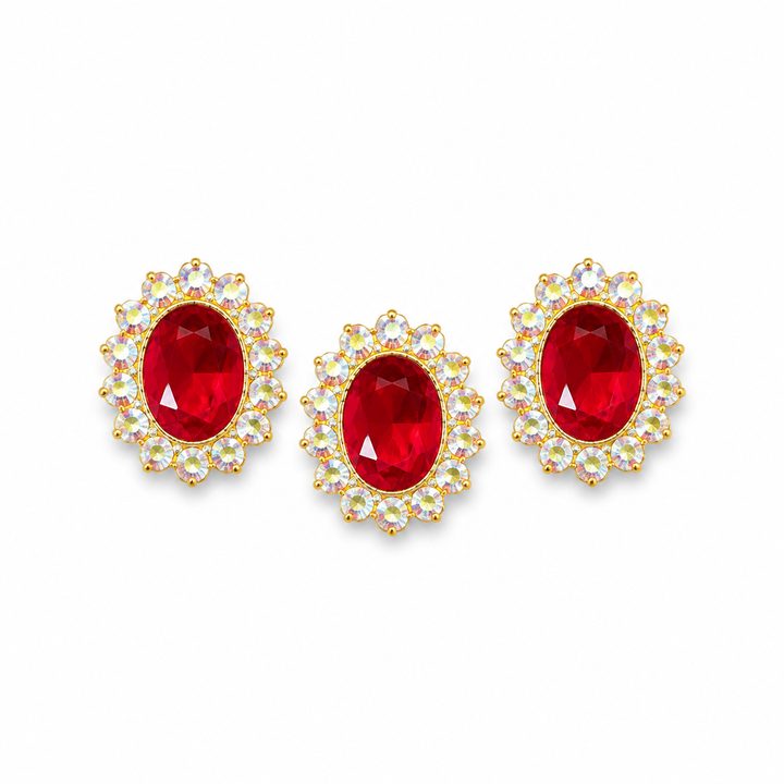 Vintage Red Jewel Trio — 3 Pieces