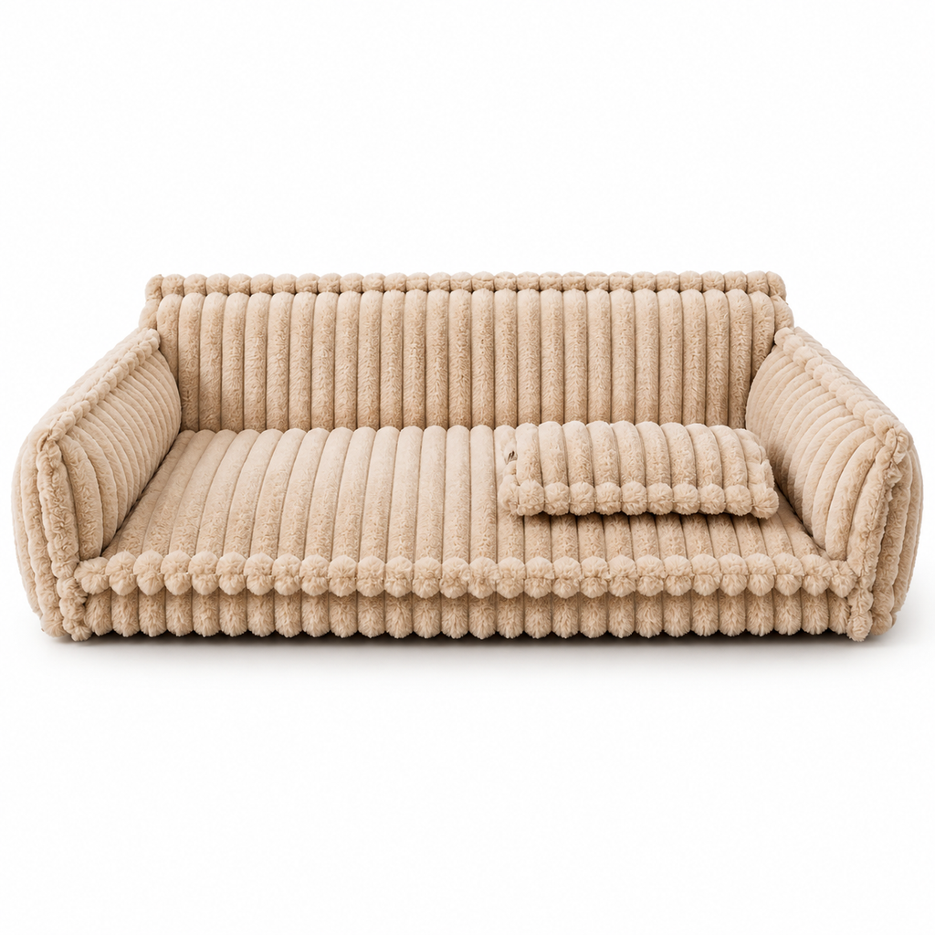 Ribbed Plush Pet Sofa Bed — product view