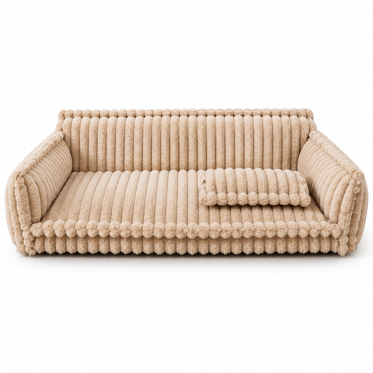 Ribbed Plush Pet Sofa Bed — product view
