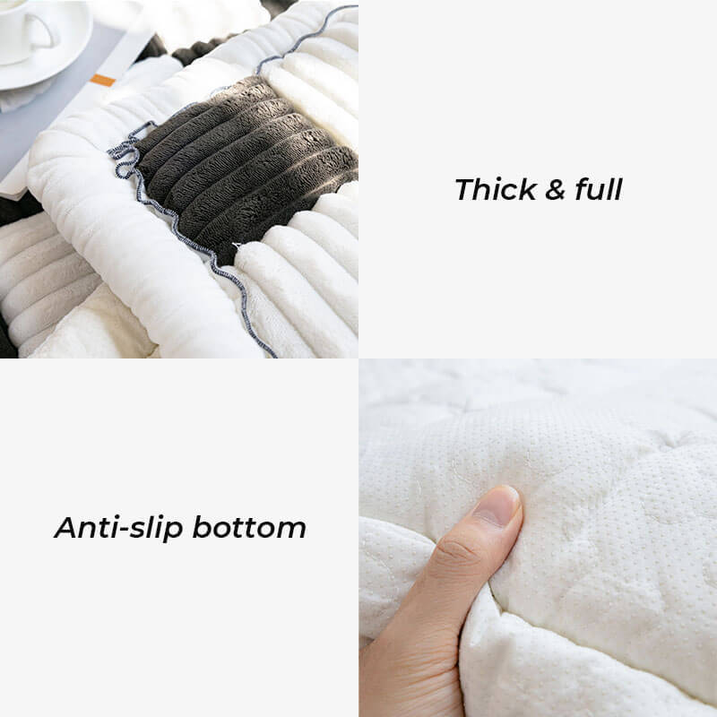 Close-up of plush mat texture and underside