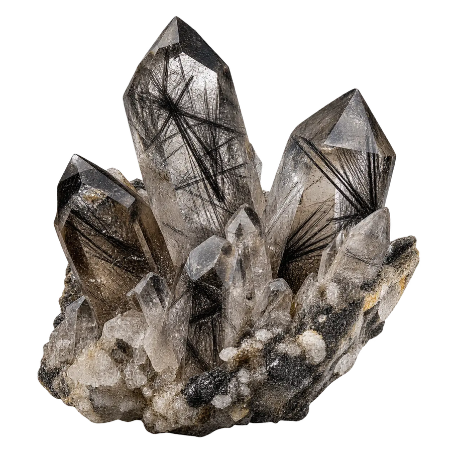 Black Rutilated Quartz crystal reference