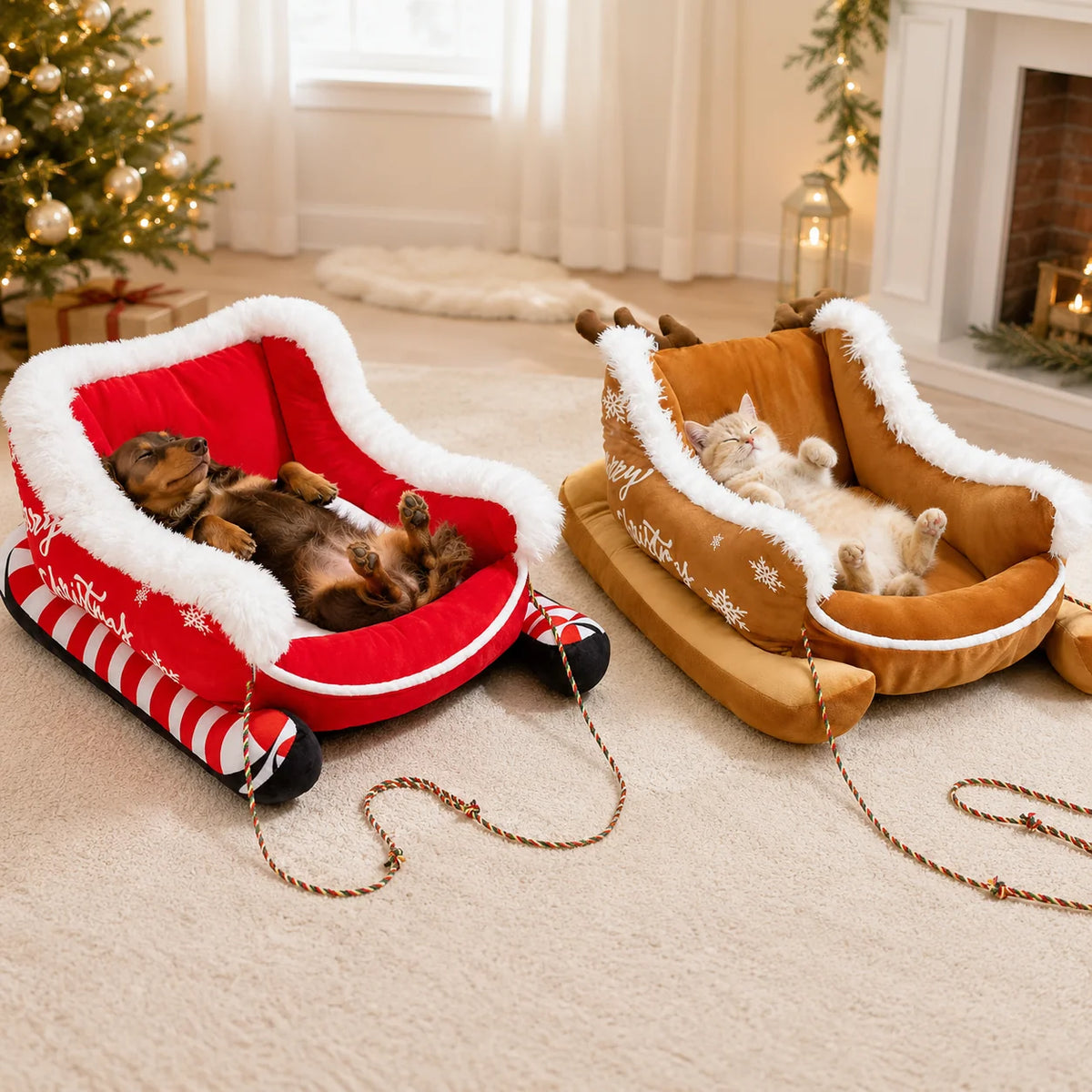 Holiday Sleigh Pet Bed