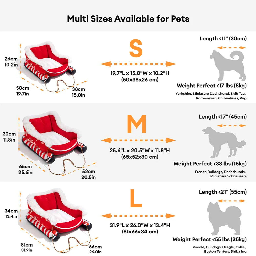 Holiday Sleigh Pet Bed