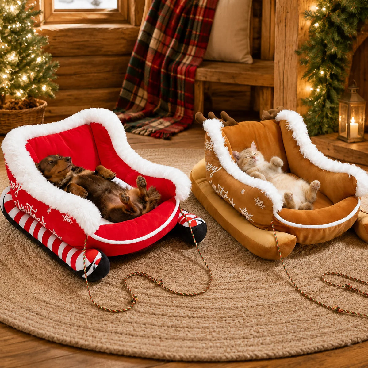 Holiday Sleigh Pet Bed