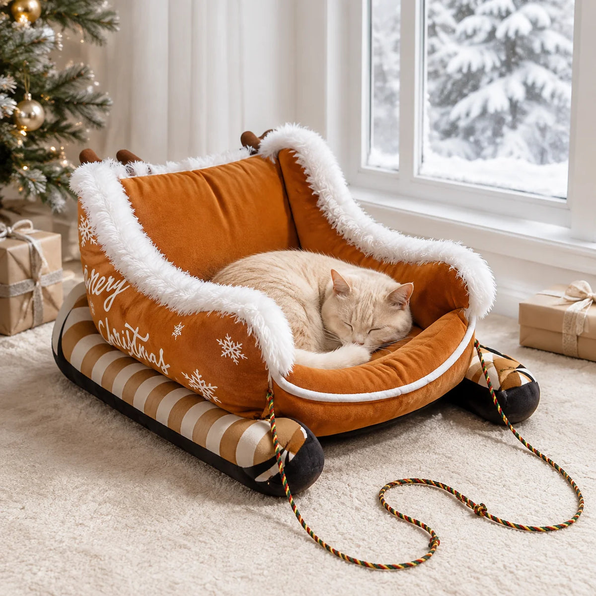 Holiday Sleigh Pet Bed