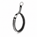 Braided Rope Slip Collar - black white