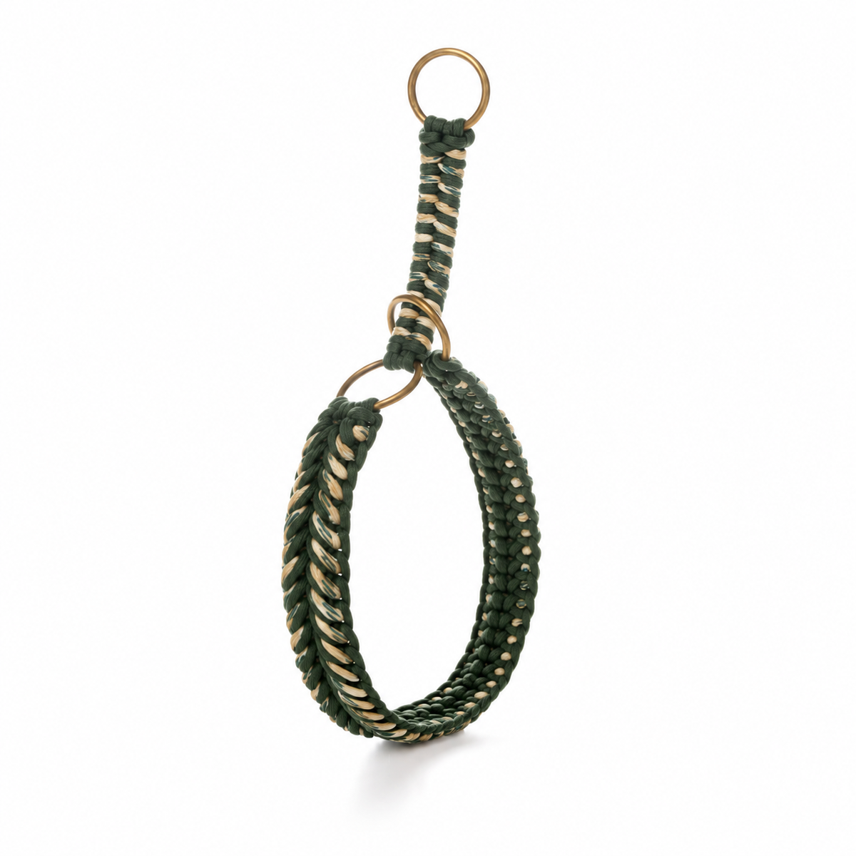 Braided Rope Slip Collar - olive cream