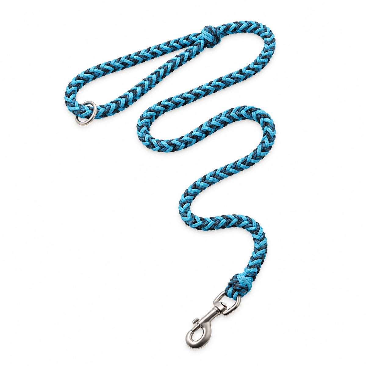Braided Rope Leash - blue black