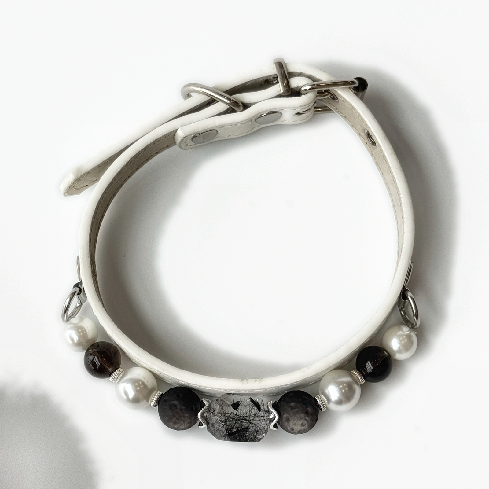 Lunar Veil Black Rutilated Quartz Dog Collar