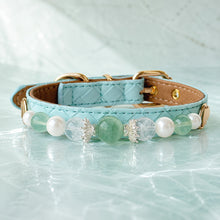 Celadon Reverie Green Fluorite & Pearl Pet Jewelry Collar for size-compatible cats and dogs.