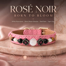Rose Riot Moonstone, Obsidian & Tiger’s Eye Pet Jewelry Collar — KINRIOT crystal pet jewelry for size-compatible cats and dogs, gallery view 3.