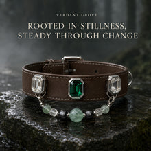 Verdant Grove Green Fluorite & Obsidian Interchangeable Crystal Pet Jewelry Collar — KINRIOT crystal pet jewelry for size-compatible cats and dogs, gallery view 3.