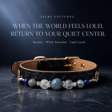 Azure Nocturne Kyanite & Lapis Lazuli Pet Jewelry Collar — KINRIOT crystal pet jewelry for size-compatible cats and dogs, gallery view 3.