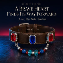 Velvet Voltage Blue Sapphire, Agate & Ruby Interchangeable Crystal Pet Jewelry Collar — KINRIOT crystal pet jewelry for size-compatible cats and dogs, gallery view 3.