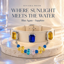 Riviera Prism Blue Agate & Sapphire Interchangeable Crystal Pet Jewelry Collar — KINRIOT crystal pet jewelry for size-compatible cats and dogs, gallery view 3.