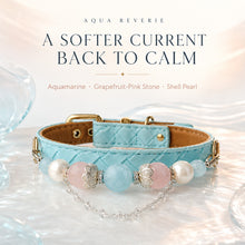 Aqua Reverie Aquamarine & Pearl Pet Jewelry Collar — KINRIOT crystal pet jewelry for size-compatible cats and dogs, gallery view 3.
