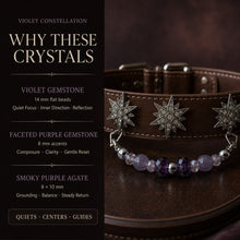 Violet Constellation Purple Agate Interchangeable Crystal Pet Jewelry Collar — KINRIOT crystal pet jewelry for size-compatible cats and dogs, gallery view 5.
