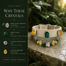 Emerald Solstice Green Agate & Sapphire Interchangeable Crystal Pet Jewelry Collar — KINRIOT crystal pet jewelry for size-compatible cats and dogs, gallery view 5.