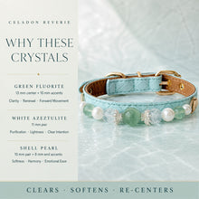 Celadon Reverie Green Fluorite & Pearl Pet Jewelry Collar — KINRIOT crystal pet jewelry for size-compatible cats and dogs, gallery view 5.