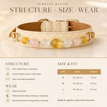 Aurelia Blush Yellow Fluorite & Rose Quartz Pet Jewelry Collar — KINRIOT crystal pet jewelry for size-compatible cats and dogs, gallery view 8.