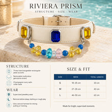 Riviera Prism Blue Agate & Sapphire Interchangeable Crystal Pet Jewelry Collar — KINRIOT crystal pet jewelry for size-compatible cats and dogs, gallery view 8.