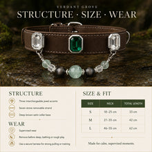 Verdant Grove Green Fluorite & Obsidian Interchangeable Crystal Pet Jewelry Collar — KINRIOT crystal pet jewelry for size-compatible cats and dogs, gallery view 8.